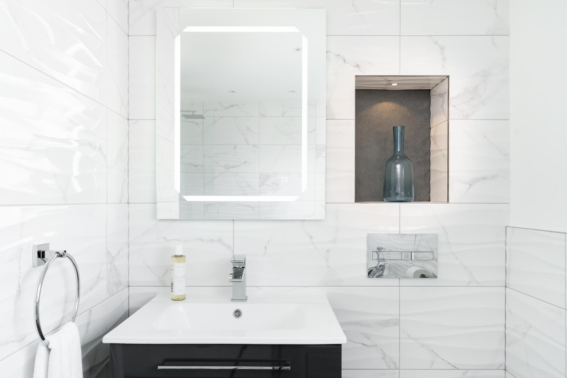 White Bathroom Details in Llantwit Major