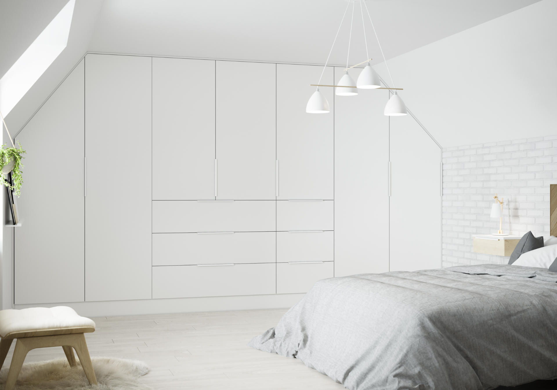 Modern White Minimalist Bedroom