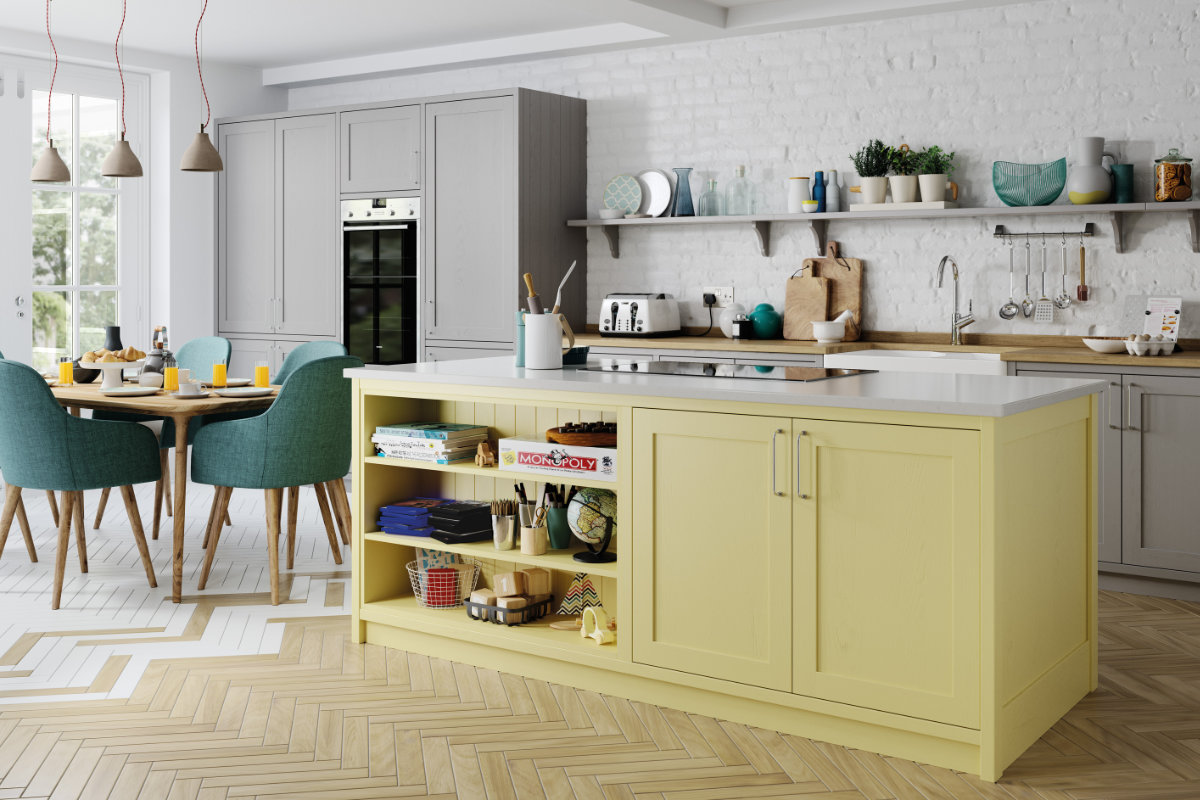 Shaker Kitchen Yellow Island Shaker Kitchen Yellow Island