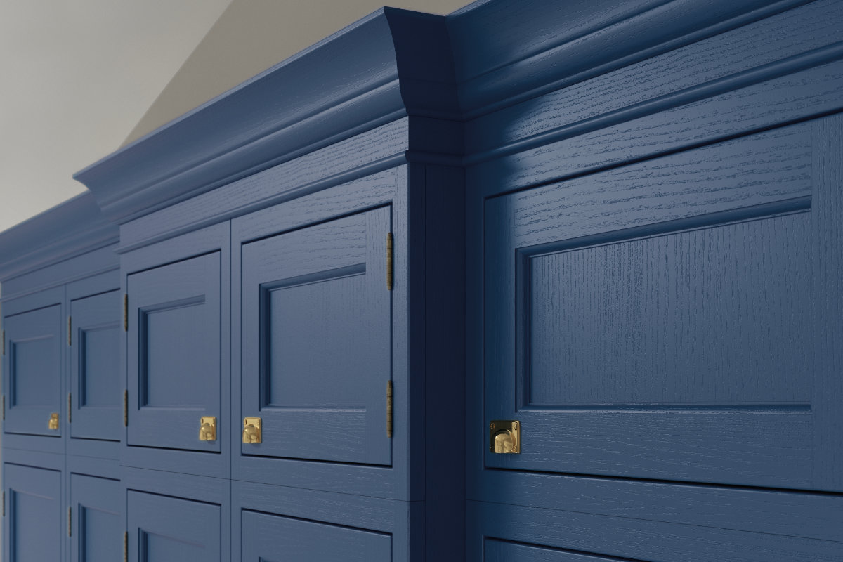 Blue in-frame kitchen