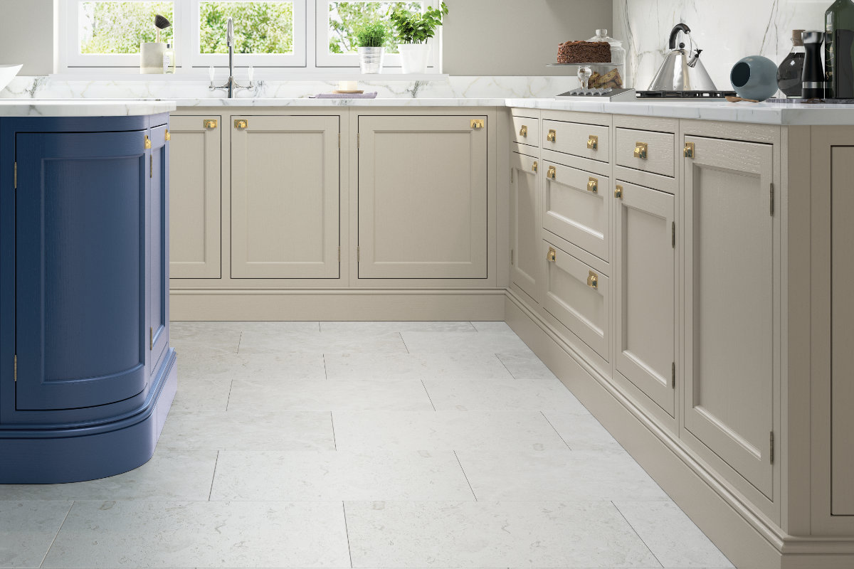 Blue in-frame kitchen
