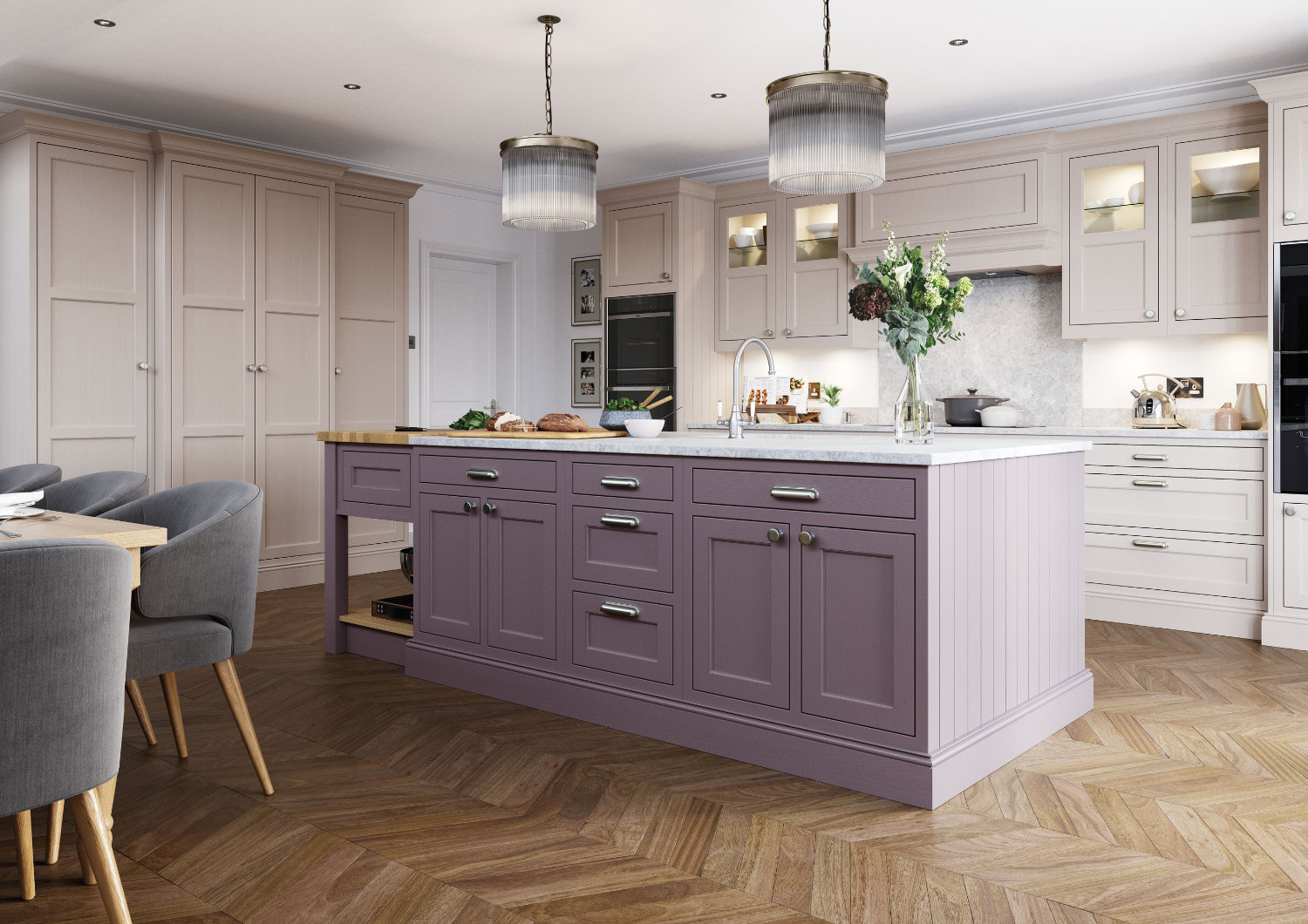 In Frame Kitchen Lavender Island
