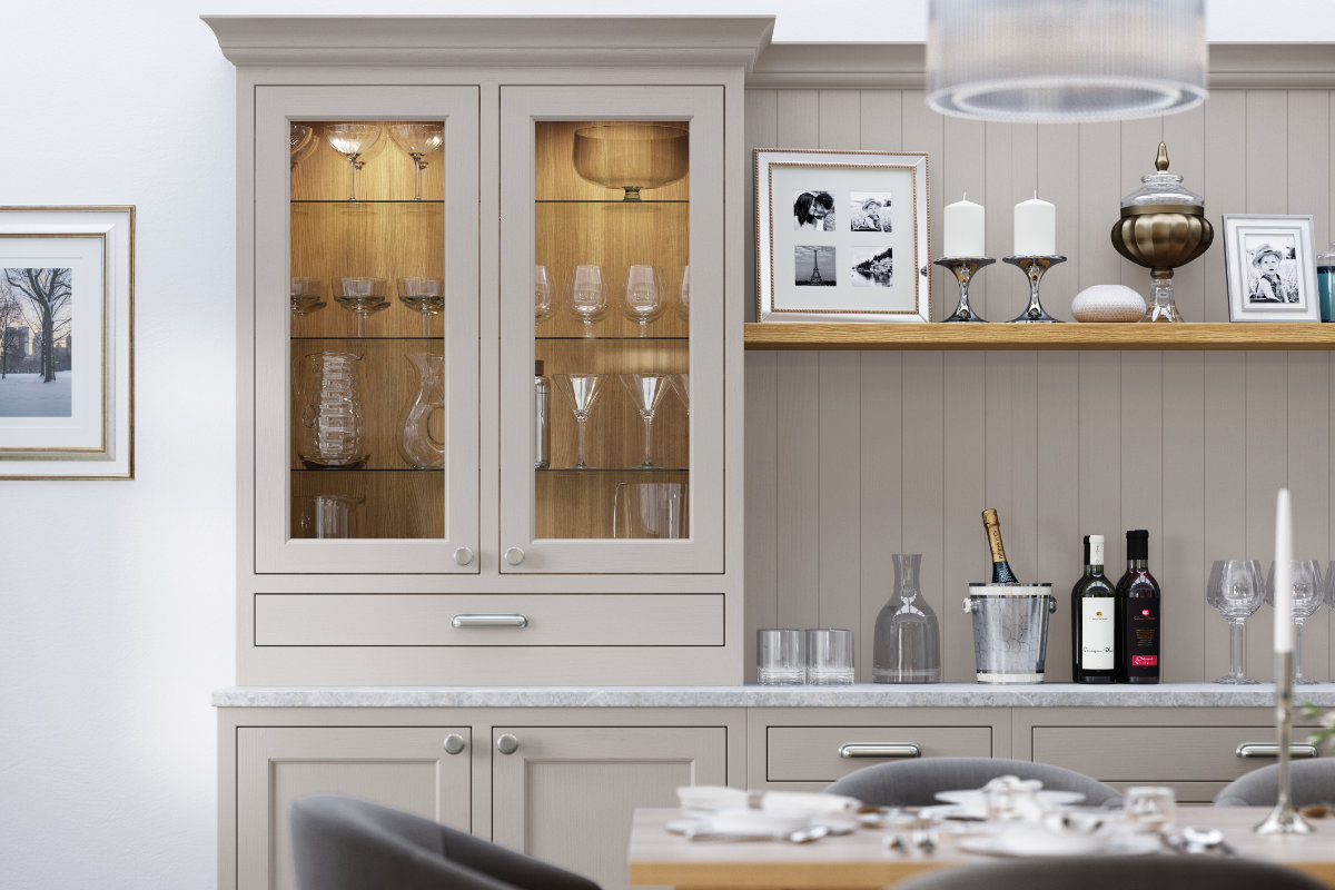 In frame kitchen display cabinets