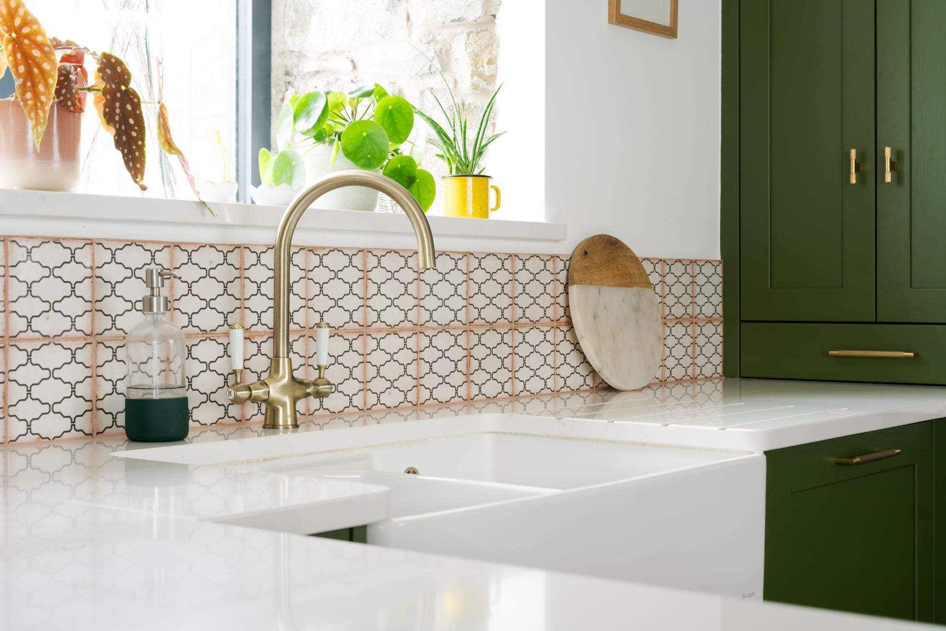 Brass tap and butler sink