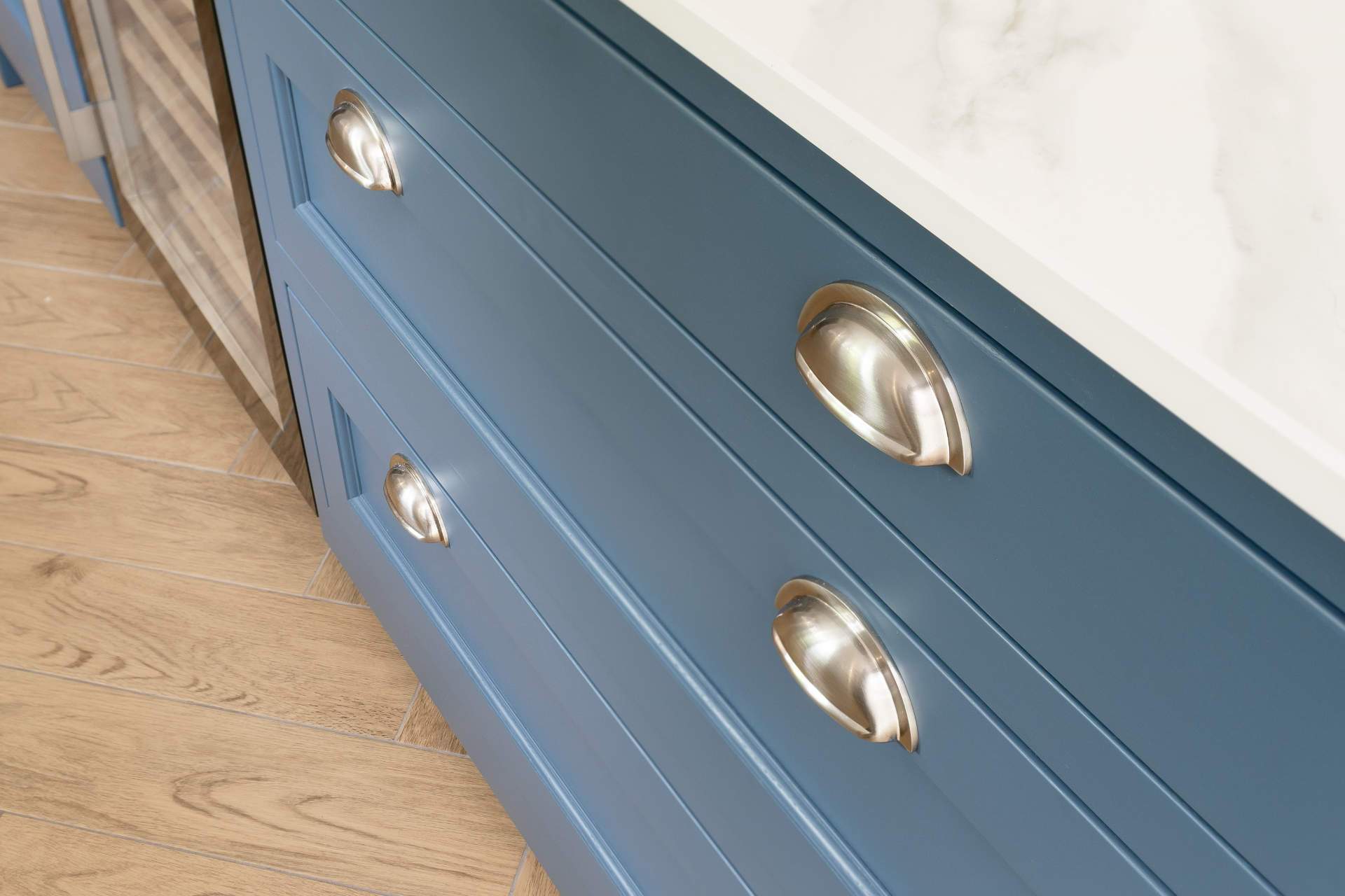 Solid wood drawer fronts in Dinas Powys kitchen