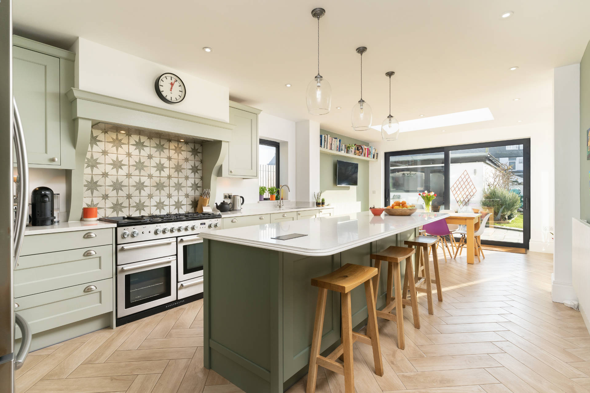 green shaker kitchen Cardiff